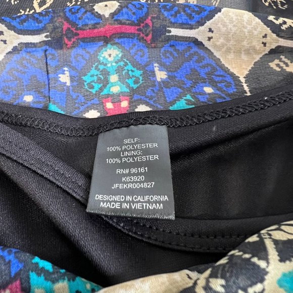 BeBop Black Print Sheer Mini Dress Size Medium Boho‎ Festival Dress - Picture 9 of 15